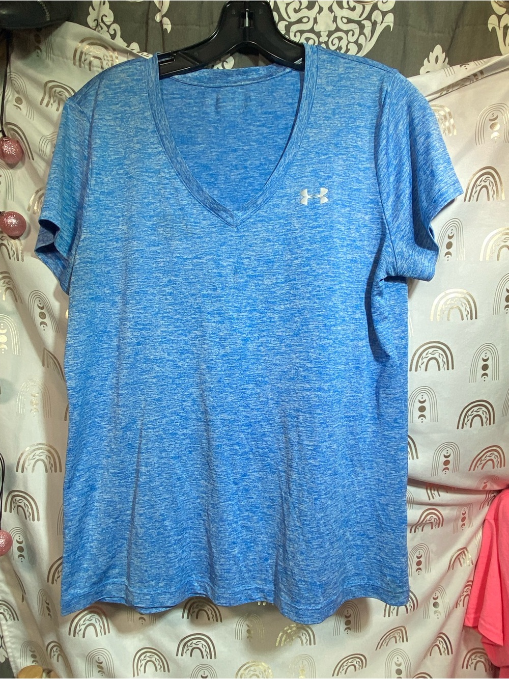 Under Armour Women’s Sky Blue Heather V-Neck Performance Tee